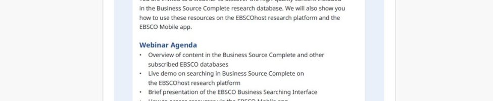 Предстоящ уебинар на EBSCO