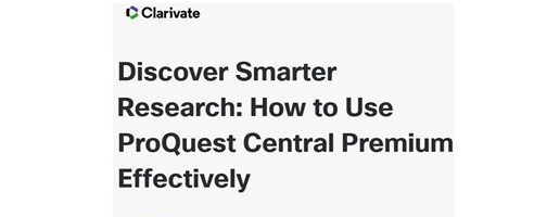 Уебинар за ProQuest Central Premium